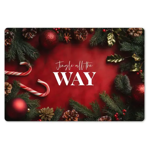 Kerst - Quote - Rood - Kerstballen Placemat vinyl groot -zzsfeer1_Kitchenyeah-website