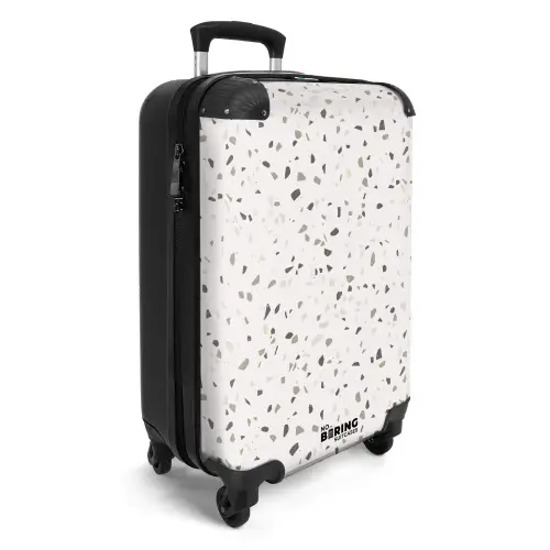 Terrazzo patroon veelkleurig grijs NBS - Handbagage koffer - Kinderen Unisex middel -productfoto_3d