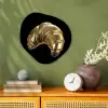 Croissant - Brood - Goud - Zwart Wandcirkel Organisch Forex 3mm klein -sfeer2