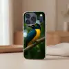Vogel - Tak - Geel - Bladeren Telefoonhoesje iPhone 17 Pro klein -sfeer2