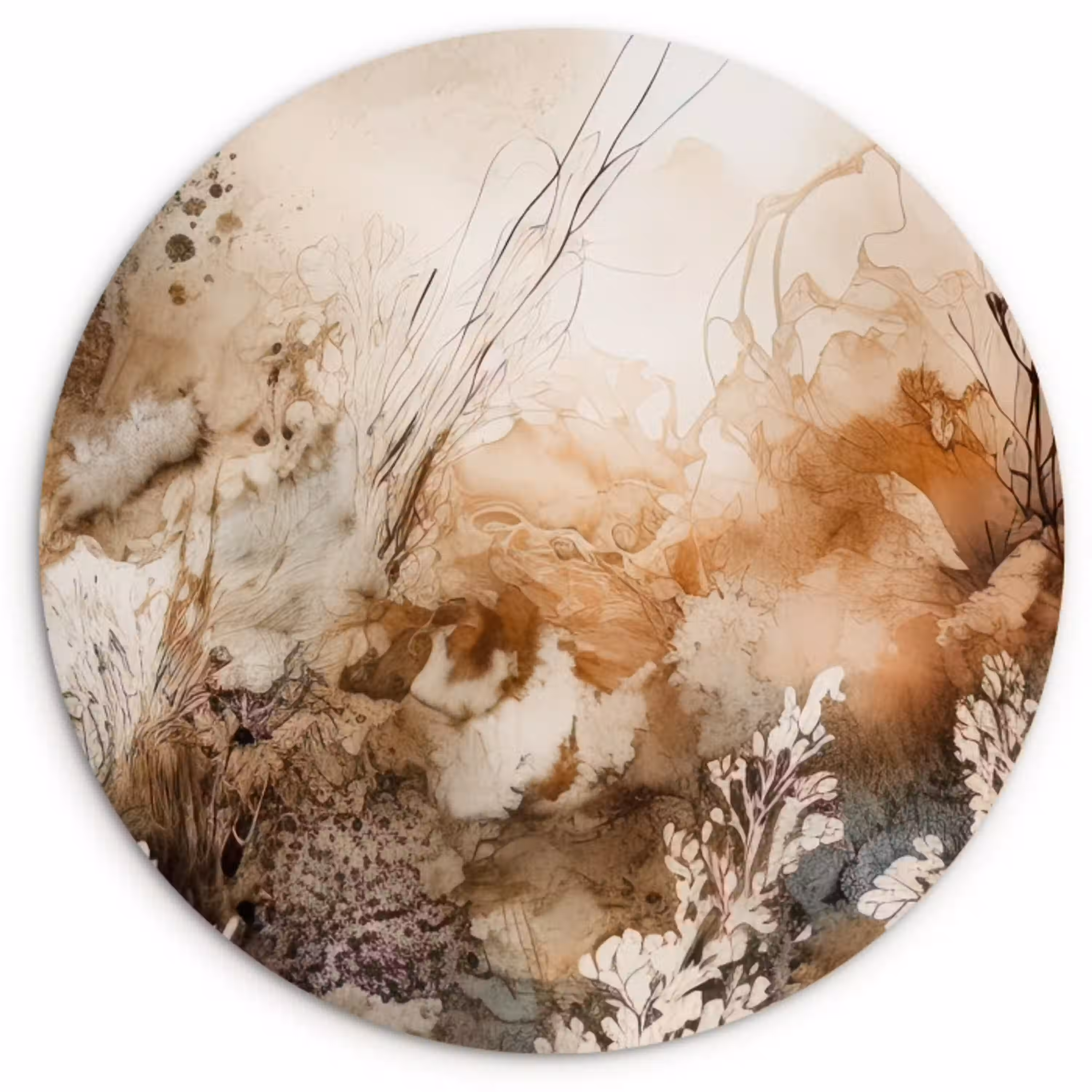 Aquarel Aardsymfonie KitchenYeah - Keuken - Wandcirkel Forex klein -3d