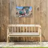 Auto - Vrouw - Groen Tuinposter op houten frame 2 cm dik klein -sfeer4