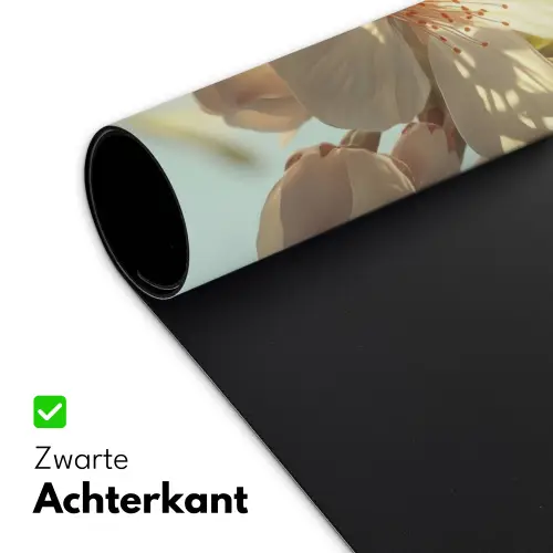 Bloesems - Wit - Zonnestralen -  Bloemblaadjes Muismat XXL klein -sfeer2