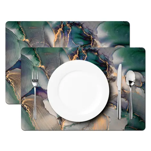 Goud - Blauw - Marmer Placemat vinyl groot -zzsfeer2_Kitchenyeah-website
