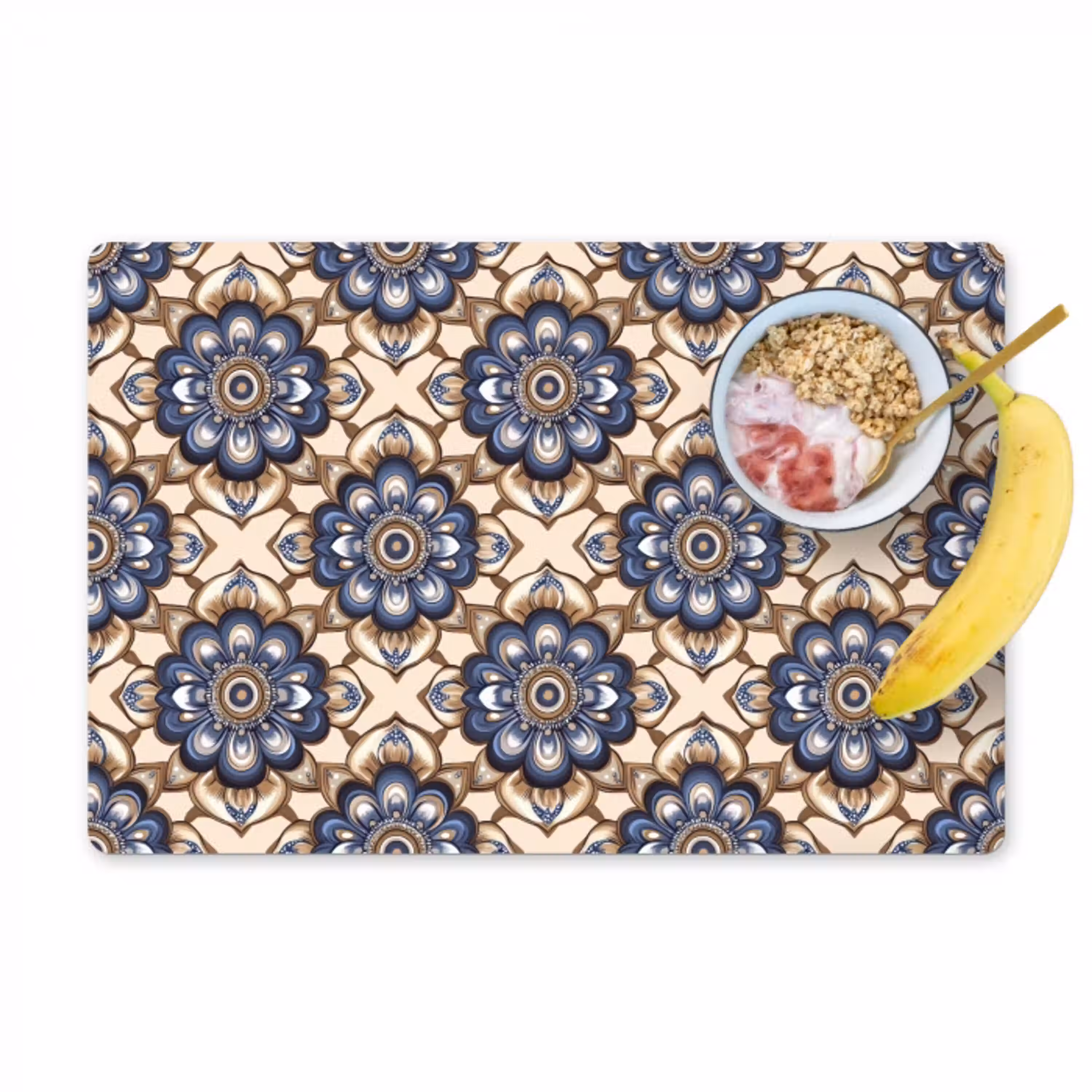 Floraal - Ornament - Blauw Placemat vinyl groot 368 -zzzproduct_Kitchenyeah-website