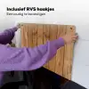 Hout - Naturel - Planken - Structuur Inductie beschemer met haakjes klein -ky-ophangen-nl