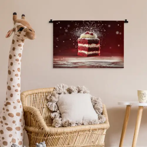 Rode - Velvet - Taart - Eten Wandkleed katoen klein -wsfeer5_kind