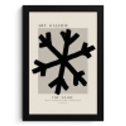 Sneeuwvlok - Kerstmis - Zwart - Feestdagen KitchenYeah - Keuken - Fotolijst klein -3d