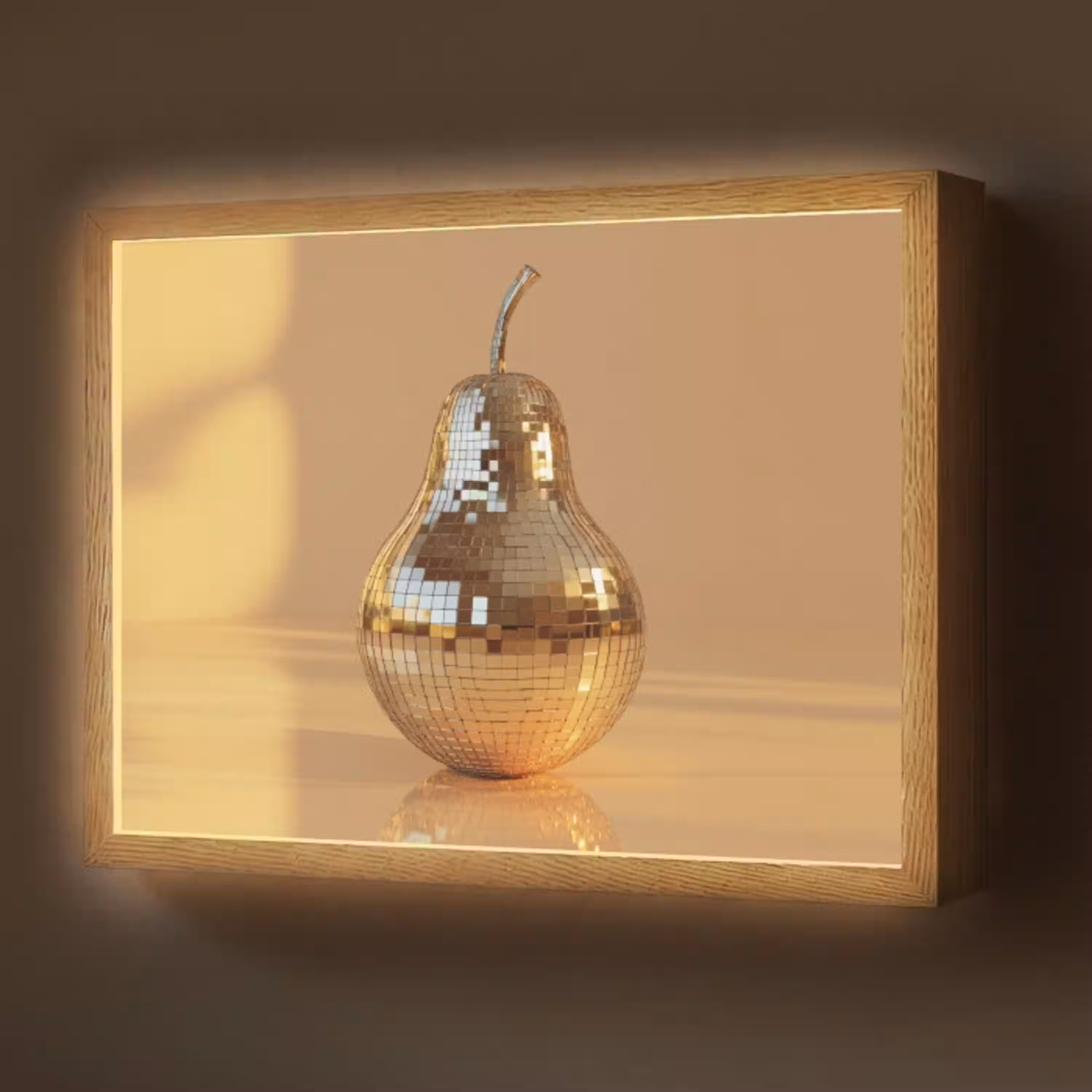 Goud - Disco - Glitter - Peer Light Box met batterij (Wandlamp) middel -z3d_website