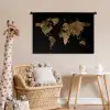 Wereldkaart - Goud - Luxe - Aarde - Zwart Wandkleed katoen middel -wsfeer5_kind