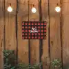 Geruit - Rood - Tekst - Christmas tuinposter los doek klein -sfeer1