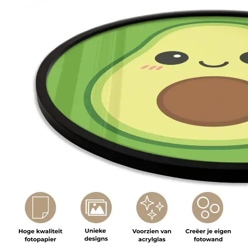 Avocado - Groen - Speels Fotolijst rond zonder passe partout klein -closeup_NL