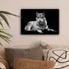 Wilde dieren - Wolf - Zwart - Wit canvas 2cm klein -sfeer1