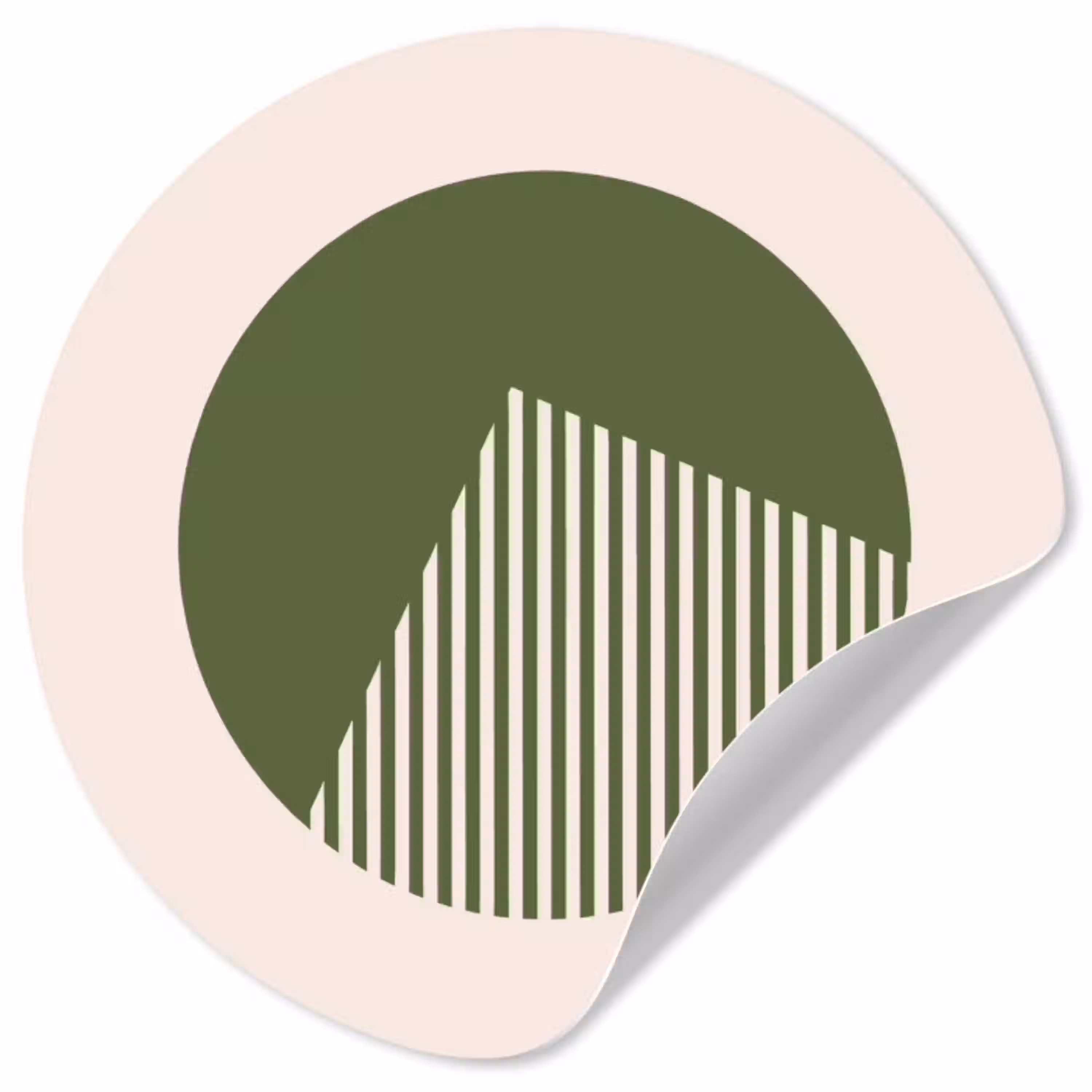 Cirkel - Strepen - Geometrisch - Abstract - Groen Wandcirkel behangsticker klein -3d