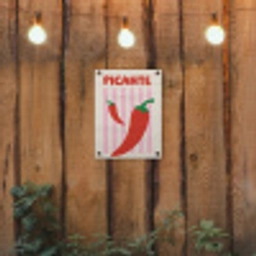 Pittig - Pepers - Rood tuinposter los doek klein -sfeer1