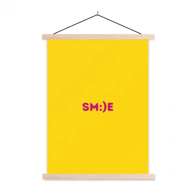 Hanging Poster - Smile - Pink - Yellow