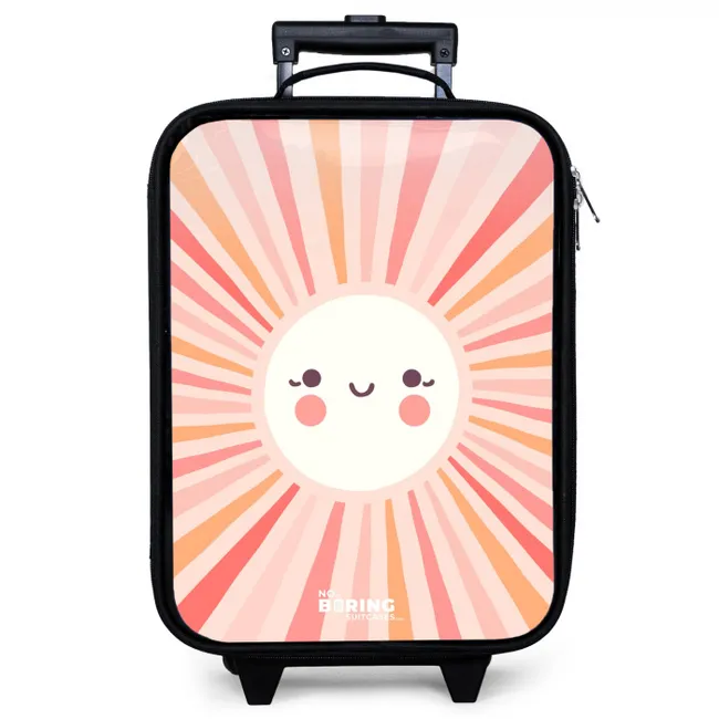 Ronde zon met gezicht Kinderkoffer - Zwart klein -zzz_website3d