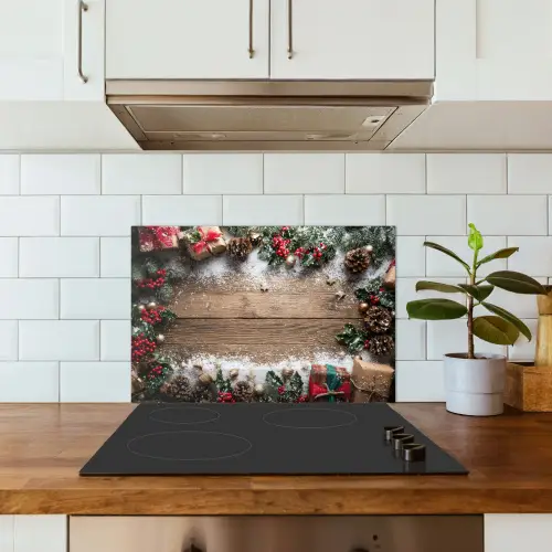 Kerstdecoratie - Geschenken - Hout - Veelkleurig keuken achterwand spatscherm klein -sfeer2