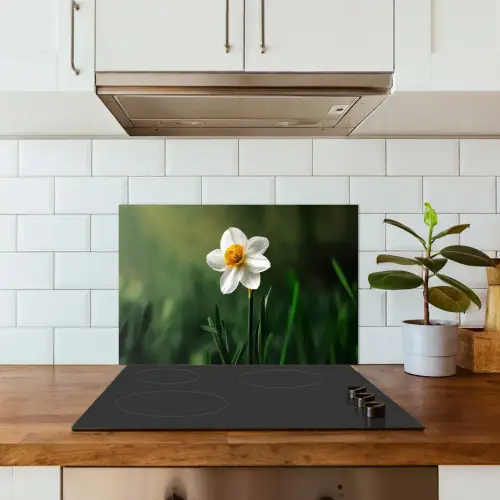 Narcis - Bloem - Wit - Grassprieten keuken achterwand spatscherm klein -sfeer2