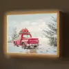 Auto - Rood - Cadeaus - Winter - Sneeuw - Kerst Light Box met batterij (Wandlamp) middel -z3d_website