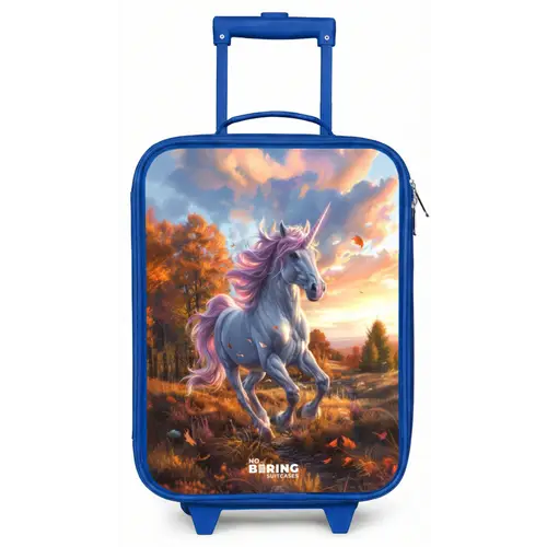 Galopperende Eenhoorn in Herfstwereld Kinderkoffer - Blauw klein -zz3dotto