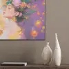 Abstract - Vrouw - Bloemenkroon - Goud PET vilt klein -sfeer6_closeup
