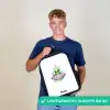 Groene alien in kleurrijke UFO Rugzak - Zwart middel -sfeer7_NL