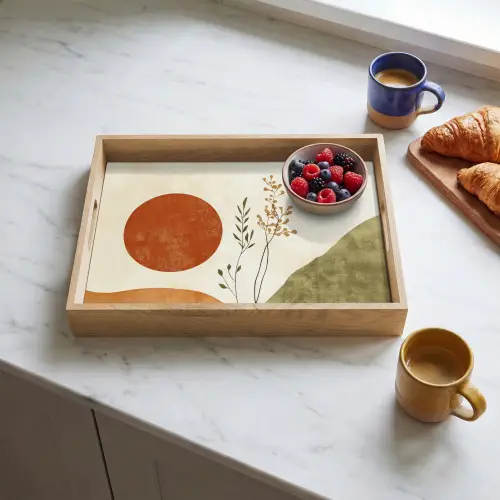 Zon - Abstract - Takken - Oranje Dienblad Rechthoek middel -sfeer2
