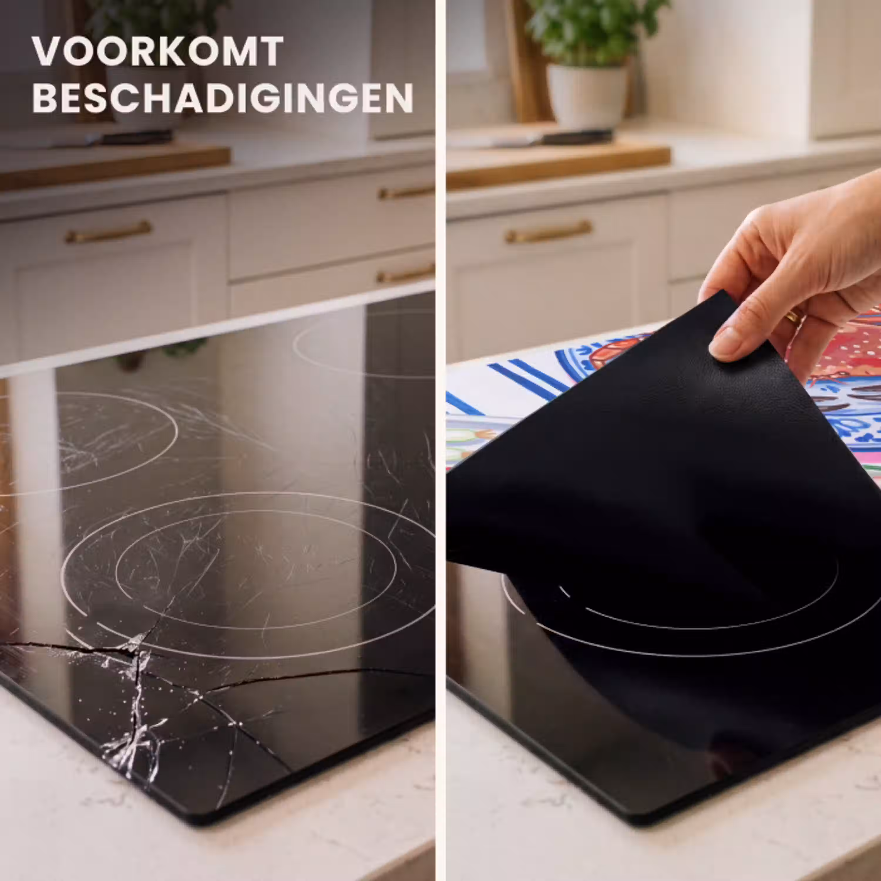 Zeevruchten - Eten - Kleurrijk Inductie beschermer vinyl 3mm klein -sfeer1