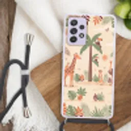 Dieren - Tropisch - Safari - Kleurrijk Hoesje Samsung Galaxy A52 5G met koord klein -sfeer4
