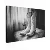 Wijn - Cowboylaarzen - Raamlicht - Wit Tuinposter op houten frame 2 cm dik klein -3d
