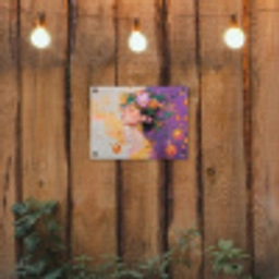 Abstract - Vrouw - Bloemenkroon - Goud tuinposter los doek klein -sfeer1