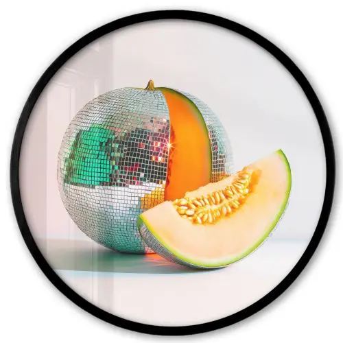 Disco - Discobal - Meloen - Pastel Fotolijst rond zonder passe partout klein -3d