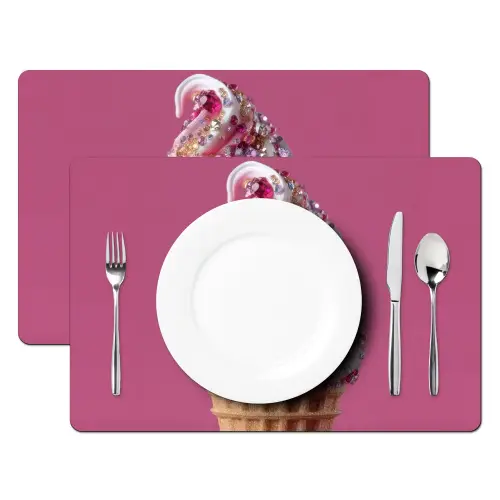 Softijs - Edelstenen - Roze - Hoorntje Placemat vinyl groot -zzsfeer2_Kitchenyeah-website