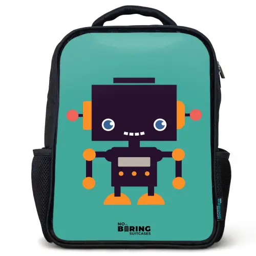 Groene robot Rugzak - Zwart middel -3d