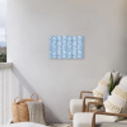 Patroon - Streep - Blauw Tuinposter op houten frame 2 cm dik klein 845 -sfeer1