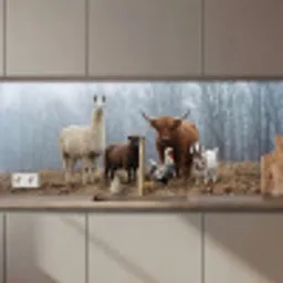 Boerderijdieren - Groep - Mist - Natuur - Rustiek keuken achterwand 2 middel zz_3dshopping
