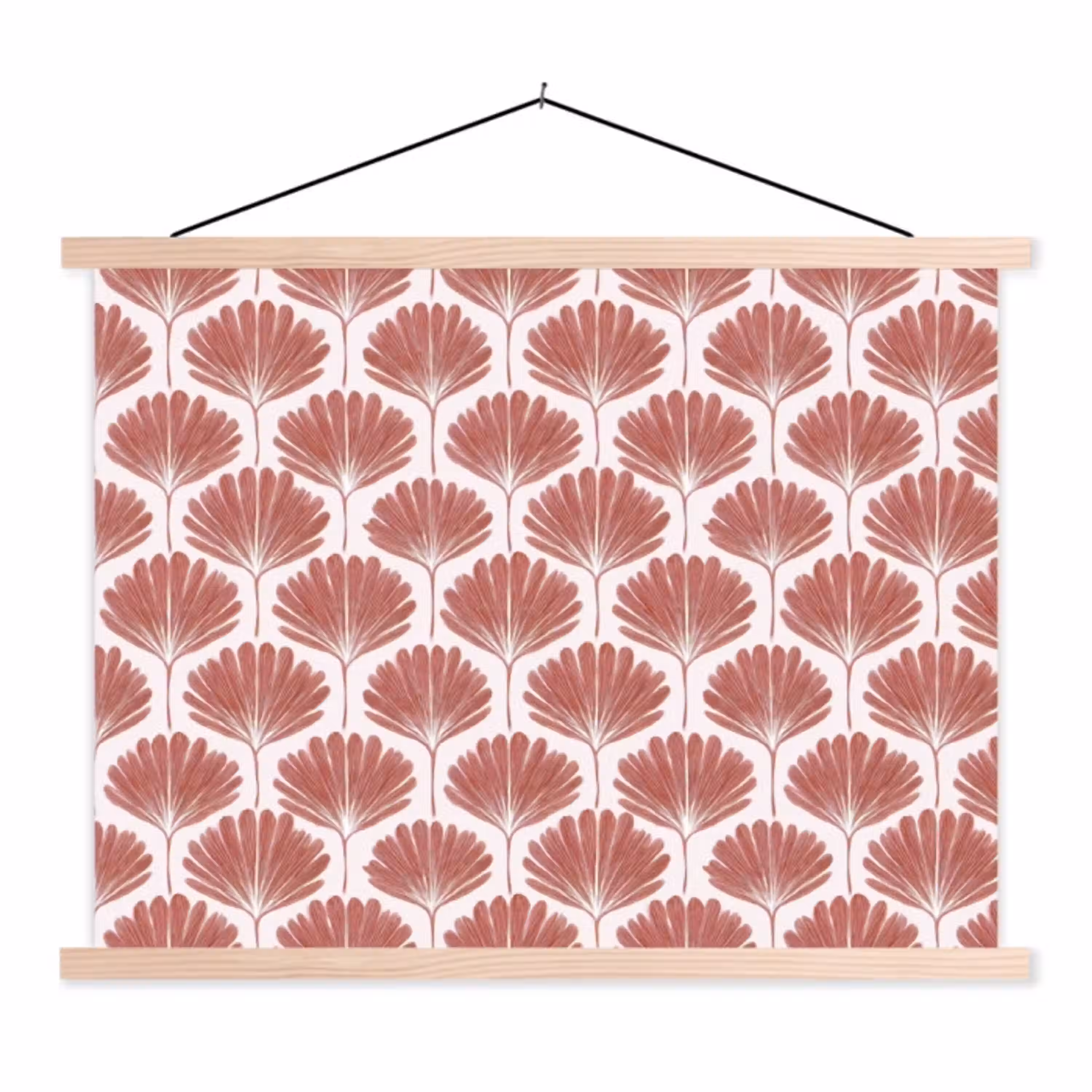Waaier - Motief - Terra textielposter latten blank klein 122 -3d