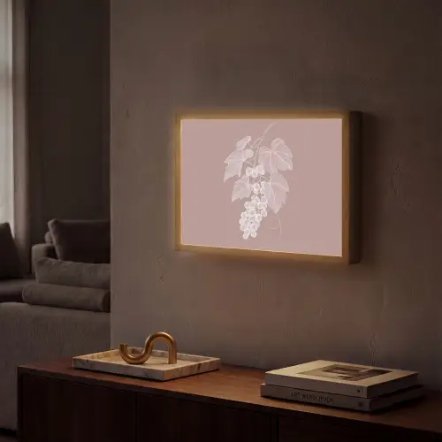 Tros - Druiven - Illustratie - Bladeren Light Box met batterij (Wandlamp) middel -sfeer1