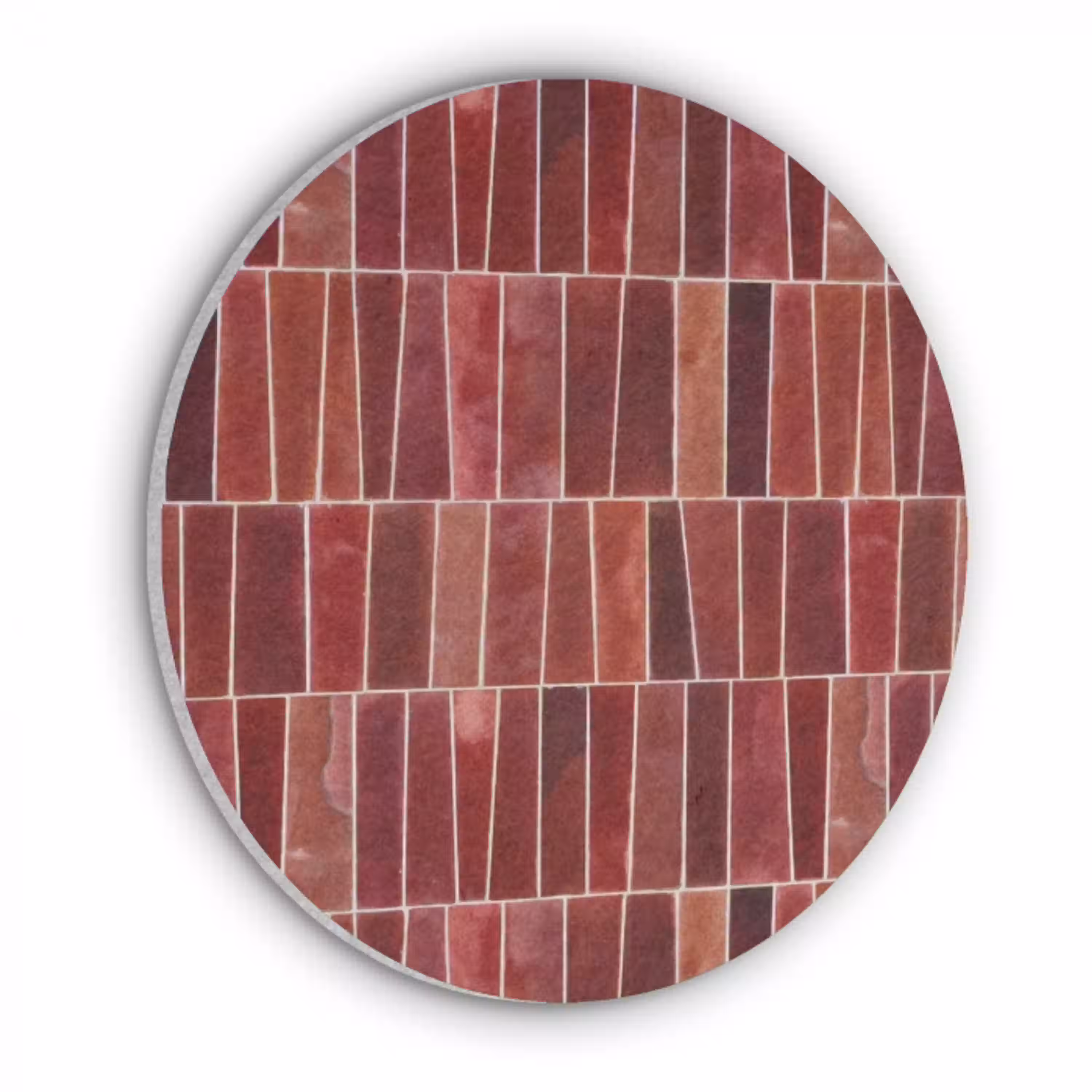 Tegels - Modern - Structuur - Dieprood Akoestische PET Vilt - Rond klein 838 -3d