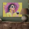 Vrouw - Hoed - Paars - Wijn PET vilt klein -sfeer2