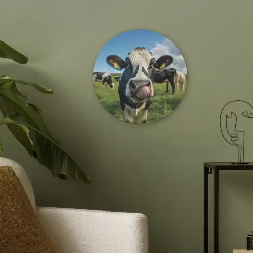 Koe - Tong - Weide Akoestische PET Vilt - Rond klein -sfeer2