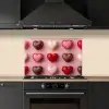 Macarons - Hartjes - Kleurrijk - Roze keuken achterwand spatscherm klein -sfeer1