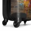 Graffiti schotse hooglander met bloemen NBS - Handbagage koffer - Kinderen Unisex middel -wiel