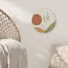 Zon - Abstract - Takken - Oranje Akoestische PET Vilt - Rond klein -sfeer4
