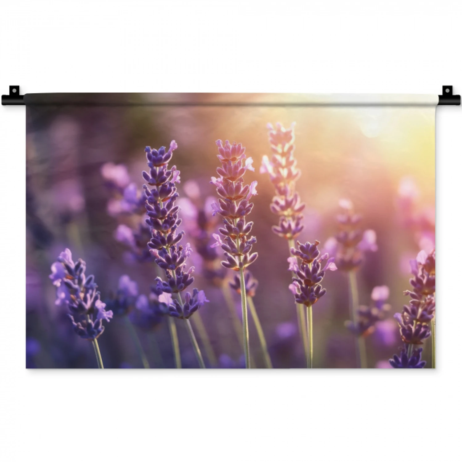 Lavendelbloemen - Paars - Zonlicht Wandkleed katoen klein -zz3d
