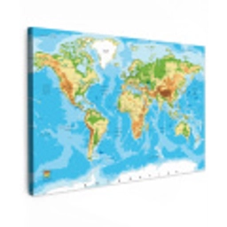 Wereldkaart - Atlas - Kleuren - Kids - Jongens - Meisjes canvas 2cm klein -z3d
