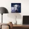Koe - Delfts - Blauw - Artistiek aluminium wit klein -sfeer5