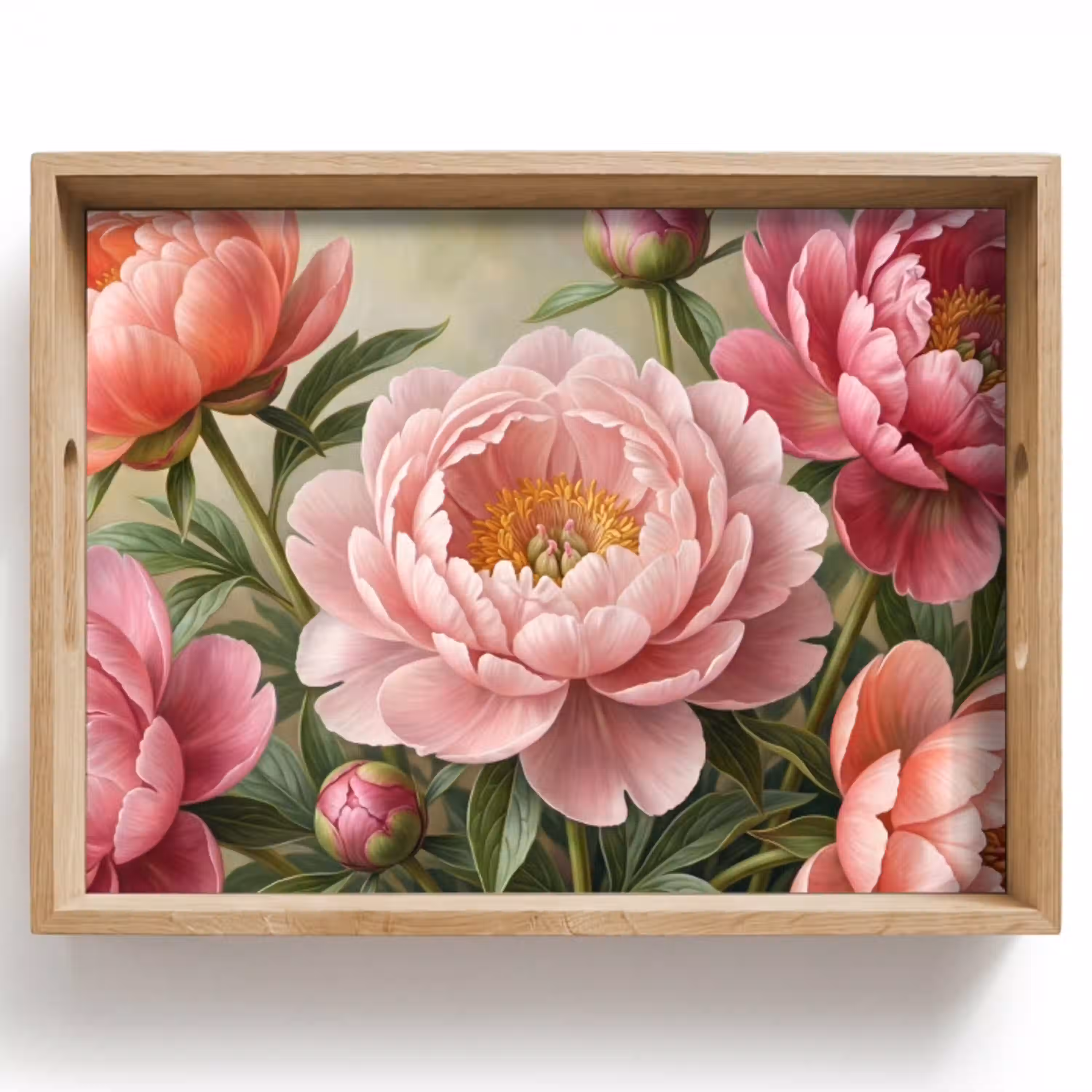 Bloemen - Roze - Klassiek - Gedetailleerd - Natuur Dienblad Rechthoek middel -z3d_shopping