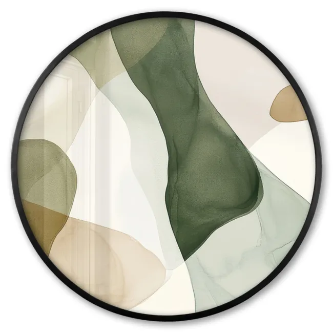 Ronde fotolijst - Japandi - Abstract - Groen